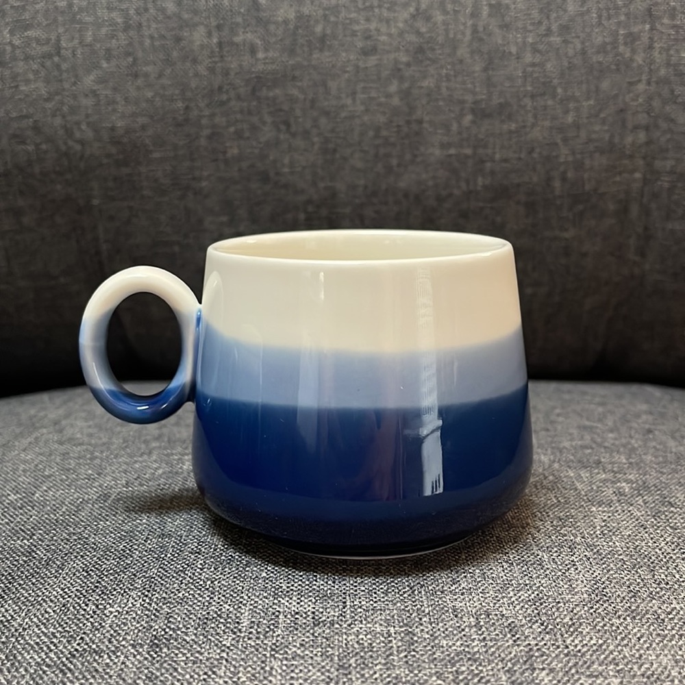 Crate & Barrel Blue Stripped Teapot and Cups Set - Picture 13 of 14